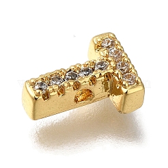 Rack Plating Brass Micro Pave Clear Cubic Zirconia Beads&nbsp;KK-G500-30G-T