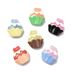 30Pcs 6 Colors Resin Cabochons&nbsp;CRES-CJ0001-72