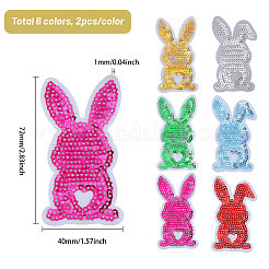12Pcs 6 Colors Handicraft Beading Felt Appliques&nbsp;PATC-CA0001-25