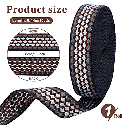 10 Yards Polyester Jacquard Ribbon&nbsp;OCOR-WH0101-187B