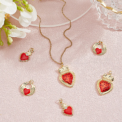 6Pcs 3 Styles Brass Enamel Pendants&nbsp;KK-BBC0019-86