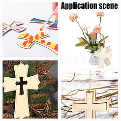15Pcs 3 Styles Unfinished Wood Cross Pendants&nbsp;WOOD-AR0001-31