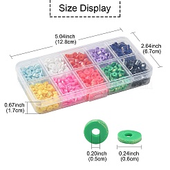 60G 10 Colors Handmade Polymer Clay Beads&nbsp;CLAY-YW0001-93