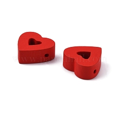 Spray Painted Schima Wood Beads&nbsp;WOOD-WH0030-15