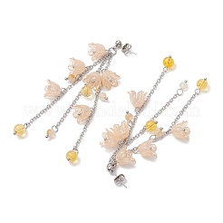 Acrylic Flower Tassel Stud Earrings&nbsp;EJEW-TA00648-03