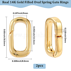 2Pcs Brass Spring Gate Rings&nbsp;FIND-BBC0004-41B