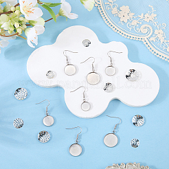 40Pcs 4 Styles 304 Stainless Steel Earring Hooks&nbsp;DIY-SC0033-76