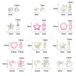 420Pcs 12 Styles Spray Paint ABS Plastic Imitation Pearl Beads&nbsp;MACR-CJ0001-63
