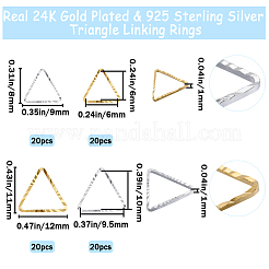 80Pcs 4 Styles Brass Linking Rings&nbsp;KK-BBC0010-66
