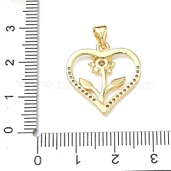 Valentine's Day Brass Micro Pave Clear Cubic Zirconia Pendants&nbsp;KK-A293-19A-G