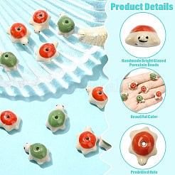 12Pcs 2 Colors Handmade Bright Glazed Porcelain Beads&nbsp;PORC-CJ0001-29