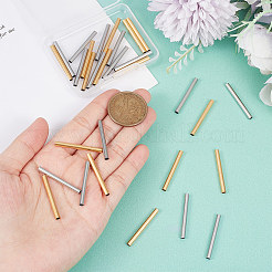 30Pcs 2 Colors Ion Plating(IP) 304 Stainless Steel Tube Beads&nbsp;STAS-UN0049-72