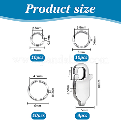 4Pcs 925 Sterling Silver Lobster Claw Clasps&nbsp;STER-PH0003-65