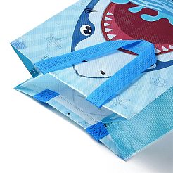 Cartoon Printed Shark Non-Woven Reusable Folding Gift Bags with Handle&nbsp;ABAG-F009-D01