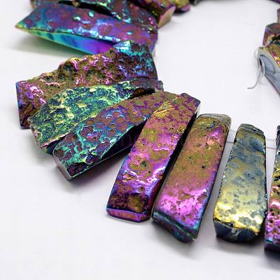 Electroplated Natural & Dyed Agate Bead Strands&nbsp;G-N0169-001F-1