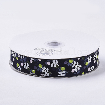 Flower Pattern Printed Polyester Organza Ribbons&nbsp;ORIB-Q034-01-1