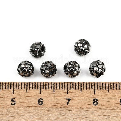 Polymer Clay Rhinestone Beads&nbsp;RB-H284-6MM-Half-1-1