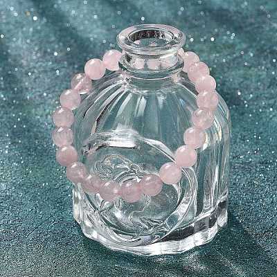 Natural Rose Quartz Bead Stretch Bracelets&nbsp;BJEW-K212-B-045-1