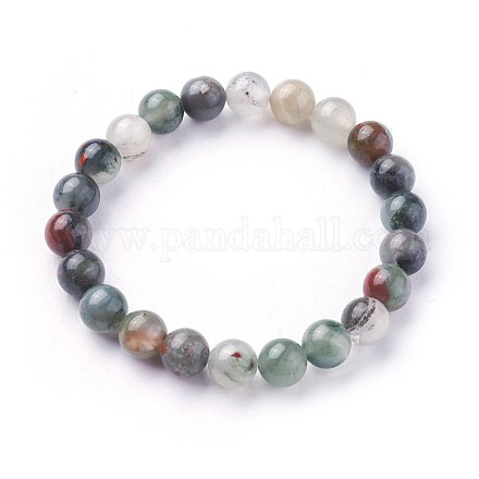 Natural African Bloodstone Stretch Bracelets BJEW-F380-01-B01-1