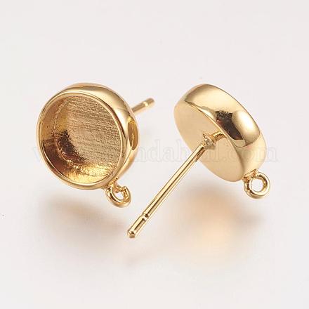 Brass Ear Stud Findings KK-P146-09G-10mm-1