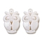 Opaque Acrylic Pendants, Owl Charms, White, 35.5x23x7mm, Hole: 3mm, about 215pcs/500g