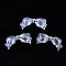 Transparent Acrylic Beads, Glitter Powder, Bowknot, Clear, 14x30x6mm, Hole: 1mm