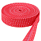 Polyester Ribbon, Polka Dot, Red, 1- inch(25.5mm), about 24.06 Yards(22m)/Roll