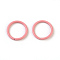 Spray Painted Iron Open Jump Rings, Round, Pink, 18 Gauge, 10x1mm, Inner Diameter: 8mm