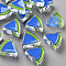 Transparent Enamel Acrylic Beads, Watermelon, Royal Blue, 23.5x25.5x9mm, Hole: 3.5mm