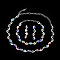 Flat Round Brass Rhinestone Chain Necklaces & Stud Earrings & Bracelets, Silver, Colorful, 450mm & 160mm & 45mm
