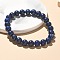 Natural Lapis Lazuli(Dyed) Bead Stretch Bracelets, Dyed, Round, Inner Diameter: 2-1/8 inch~2-3/8 inch(5.5~6cm), Bead: 8mm