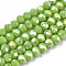 Electroplate Glass Beads Strands, Opaque Solid Color, AB Color Plated, Faceted, Rondelle, Olive, 2.9~3.3x2mm, Hole: 0.8mm, about 135~140pcs/strand, 32~34cm