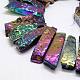Electroplated Natural & Dyed Agate Bead Strands&nbsp;G-N0169-001F-2