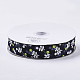 Flower Pattern Printed Polyester Organza Ribbons&nbsp;ORIB-Q034-01-2