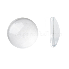 Transparent Glass Cabochons, Half Round/Dome, Clear, 14.5~15x4mm