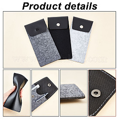 3Pcs 3 Colors PU Imitation Leather & Felt Slip-in Glasses Cases&nbsp;AJEW-PH0004-72