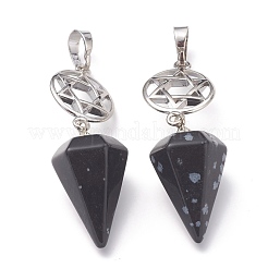Natural Snowflake Obsidian Pendants&nbsp;G-O194-04