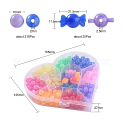 240Pcs 9 Colors Acrylic Beads&nbsp;MACR-YW0001-71