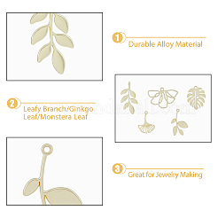 40Pcs 5 Style Alloy Pendants&nbsp;PALLOY-DC0001-03