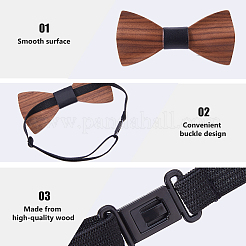Adjustable Wood Bow Ties for Bridegroom&nbsp;AJEW-WH0455-340