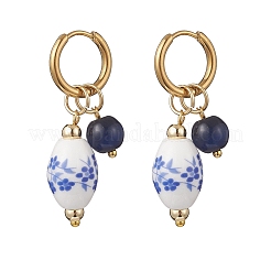 Oval 316 & 202 Stainless Steel Hoop Earrings&nbsp;EJEW-JE06734-02