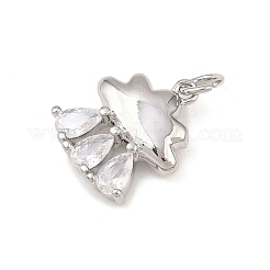 Brass Micro Pave Cubic Zirconia Pendants&nbsp;KK-G544-24P
