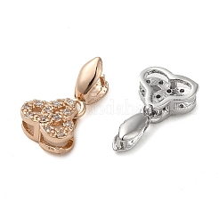 Rack Plating Brass Micro Pave Clear Cubic Zirconia Ice Pick Pinch Bails&nbsp;KK-K340-06