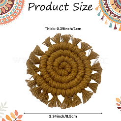 Bohemia Handmade Woven Cotton Coaster&nbsp;AJEW-WH20020-294B