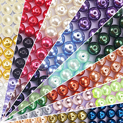 Eco-Friendly Dyed Glass Pearl Round Beads&nbsp;HY-PH0011-01-10mm