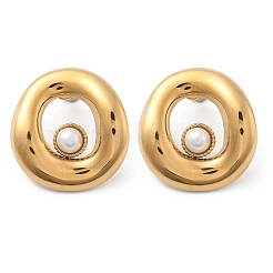 304 Stainless Steel Oval Stud Earrings&nbsp;STAS-Z112-11G