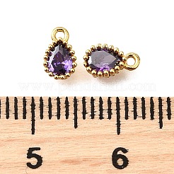Brass Pave Cubic Zirconia Pendants&nbsp;KK-V011-21G