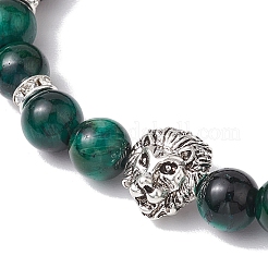 8mm Round Dyed Natural Tiger Eye & Black Onyx Beaded Stretch Bracelets&nbsp;BJEW-TA00516-02