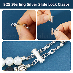 925 Sterling Silver Magnetic Slide Lock Clasps&nbsp;PALLOY-HS00049