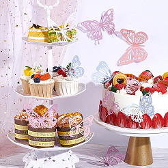 8 Sets 8 Styles Paper Hollow Butterfly Wall Stickers Decorations&nbsp;DIY-DR0001-70